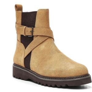 Donald Pliner buckled suede bootie